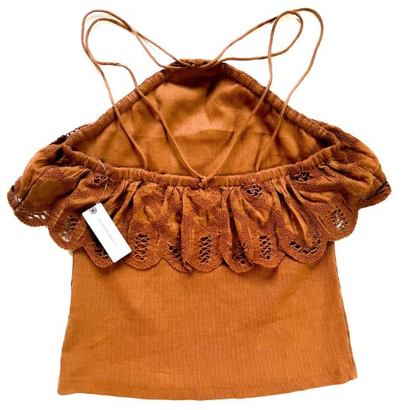 NWT anthropologie strappy tank top w/lace detail M - Picture 5 of 7